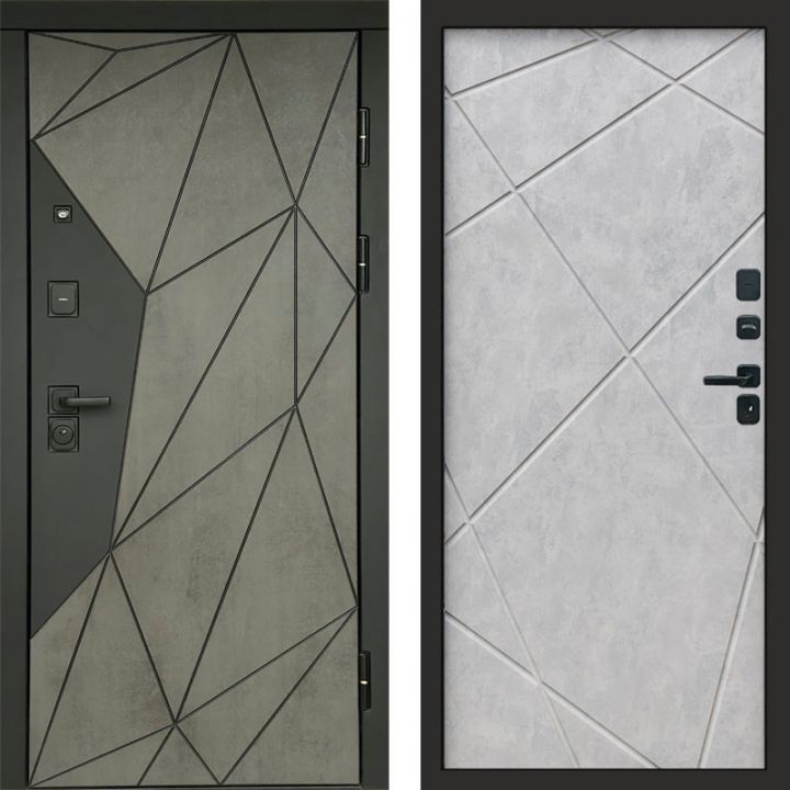 Входная дверь Termo-door Геометрия Бетон - Лучи Бетон светлый