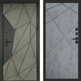 Входная дверь Termo-door Геометрия Бетон - Лучи Бетон темный