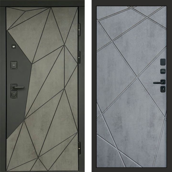 Входная дверь Termo-door Геометрия Бетон - Лучи Бетон темный