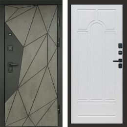 Входная дверь Termo-door Геометрия Бетон - Арка Белое дерево