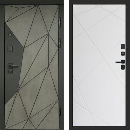Входная дверь Termo-door Геометрия Бетон - Лучи Белый