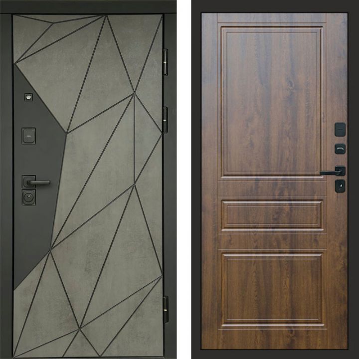 Входная дверь Termo-door Геометрия Бетон - Классик Дуб