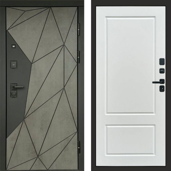 Входная дверь Termo-door Геометрия Бетон - Марсель Белый софт