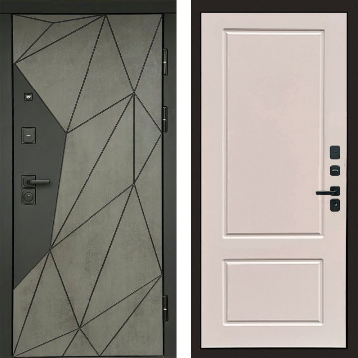 Входная дверь Termo-door Геометрия Бетон - Марсель Слоновая кость