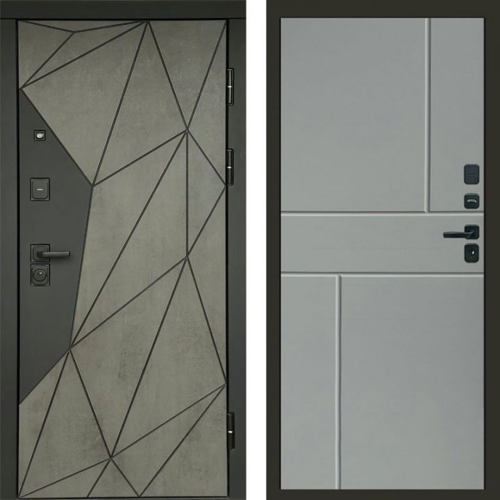 Входная дверь Termo-door Геометрия Бетон - Горизонт Грей софт