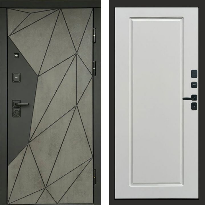 Входная дверь Termo-door Геометрия Бетон - Гранд Белый софт
