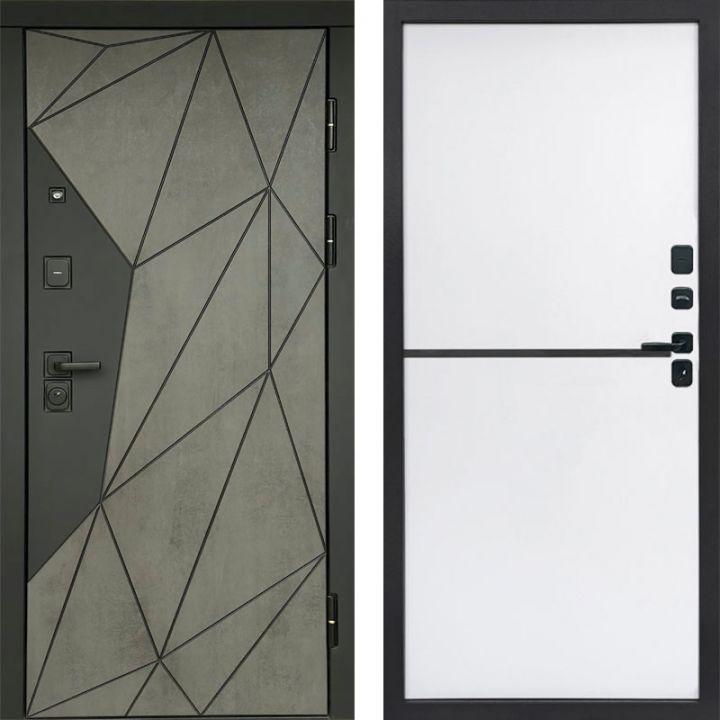 Входная дверь Termo-door Геометрия Бетон - Нео White