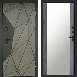 Входная дверь Termo-door Геометрия Бетон - Зеркало Бетон темный