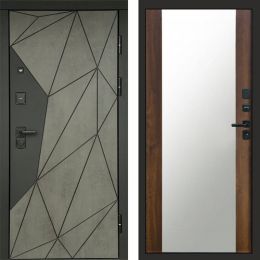 Входная дверь Termo-door Геометрия Бетон - Зеркало Дуб