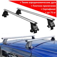 Багажник на крышу Toyota Voxy (R80, 2014-2022), Lux, аэродинамические дуги (53 мм)