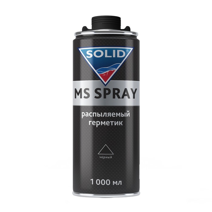 Solid 10BL.10.BL PROF MS SPRAY BLACK распыляемый герметик, цвет: чёрный (евробаллон), 1000мл.
