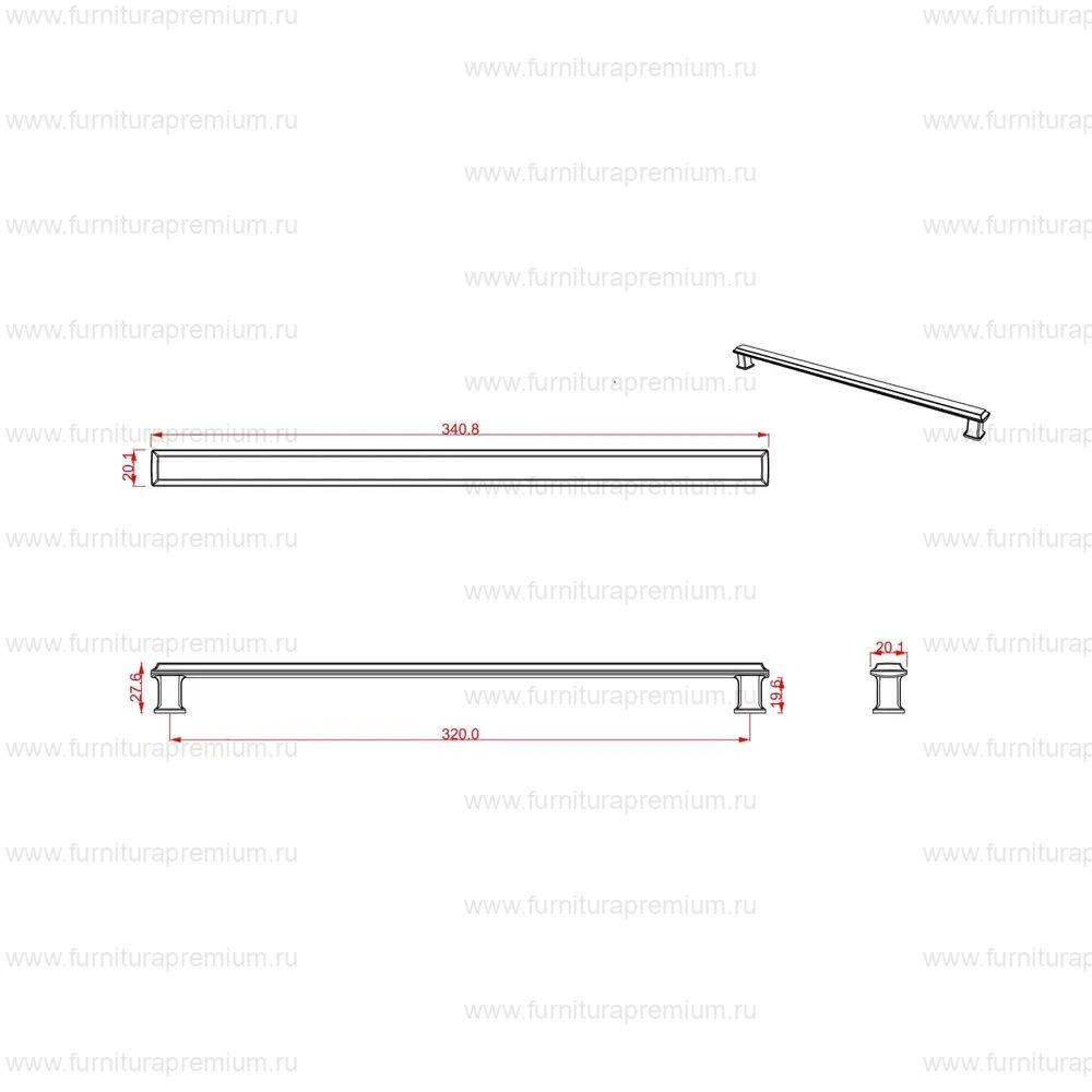 Мебельная ручка-скоба Cebi A1104/320