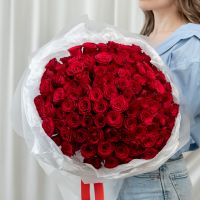 Роза красная 101 шт (40 см, Кения)