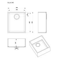 Прямоугольная мойка для кухни Kolpa-San Ella 40x34 см схема 2