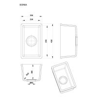 Прямоугольная мойка для кухни Kolpa-San Pika 30x16 см схема 2 Прямоугольная мойка для кухни Kolpa-San Pika 30x16 см схема 2