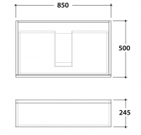 Тумба настенная с выдвижным ящиком Globo Linea LP2485D 85x50x24,5 схема 2 Тумба настенная с выдвижным ящиком Globo Linea LP2485D 85x50x24,5 схема 2