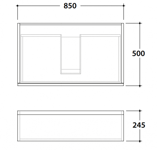 Тумба настенная с выдвижным ящиком Globo Linea LP2485D 85x50x24,5 схема 2 Тумба настенная с выдвижным ящиком Globo Linea LP2485D 85x50x24,5 схема 2