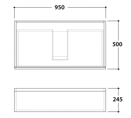 Тумба в ванную Globo Linea LP2495M 95x50x24,5 схема 2 Тумба в ванную Globo Linea LP2495M 95x50x24,5 схема 2