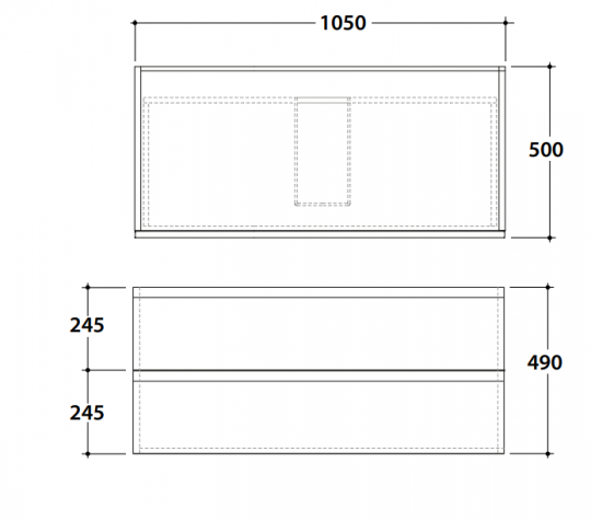 Широкая тумба для ванной комнаты Globo Linea LP49105M 105x50x49 схема 2