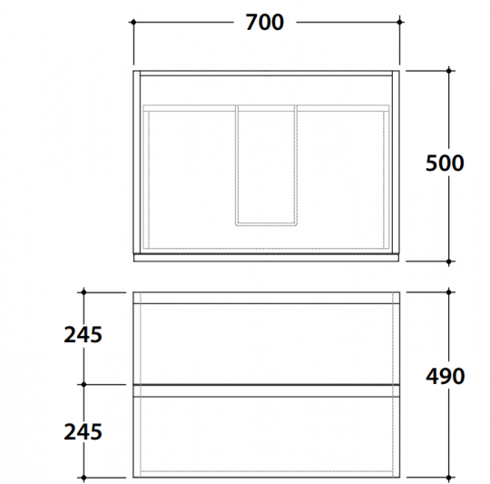 Подвесная тумба с ящиком Globo Linea LP4970D 70x50x49 схема 2
