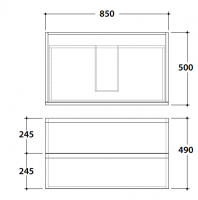 Тумба настенная с выдвижным ящиком Globo Linea LP4985M 85x50x49 схема 2