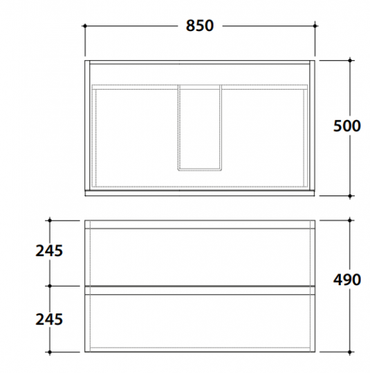 Тумба настенная с выдвижным ящиком Globo Linea LP4985M 85x50x49 схема 2