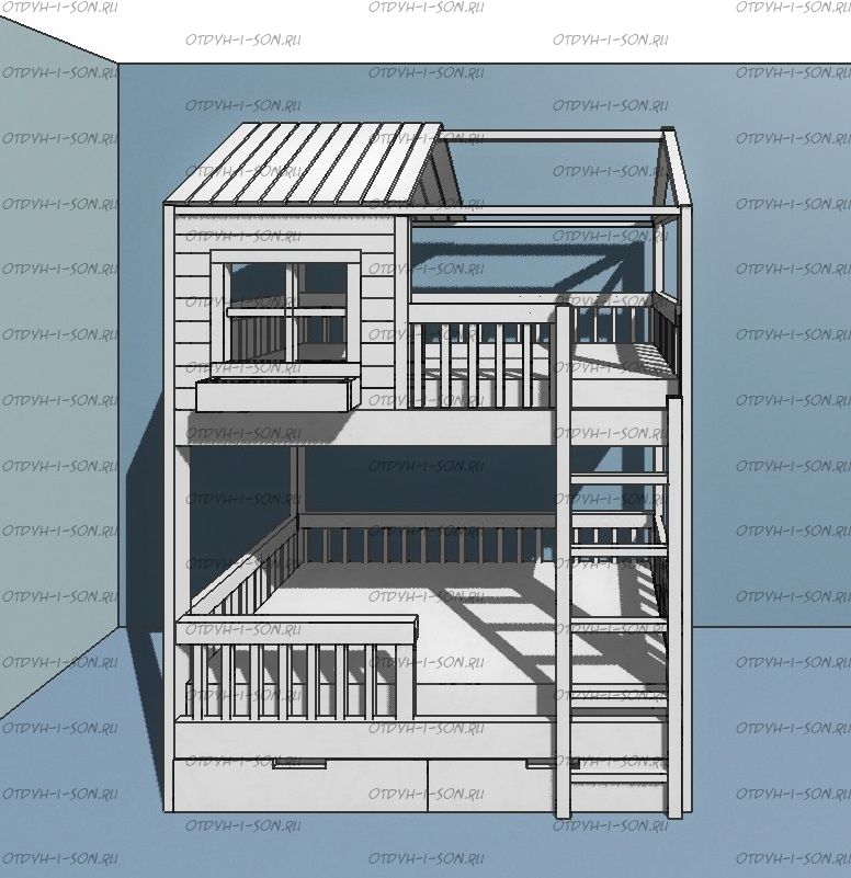 Кровать двухъярусная Домик Standard №28S