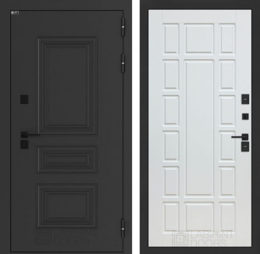 Входная дверь Лабиринт Аляска Лайт - 12 Белое дерево с терморазрывом