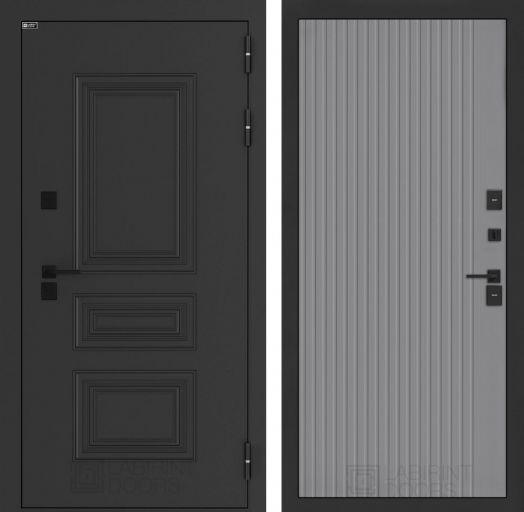 Входная дверь Лабиринт Аляска Лайт - 29 Серый софт рельеф с терморазрывом