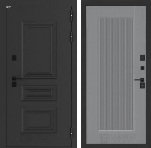 Входная дверь Лабиринт Аляска Лайт - 30 Серый софт рельеф с терморазрывом