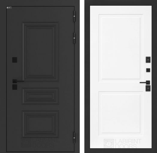 Входная дверь Лабиринт Аляска Лайт - 11 Белый софт с терморазрывом