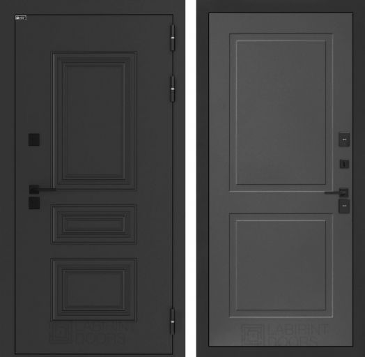 Входная дверь Лабиринт Аляска Лайт - 11 Графит софт с терморазрывом