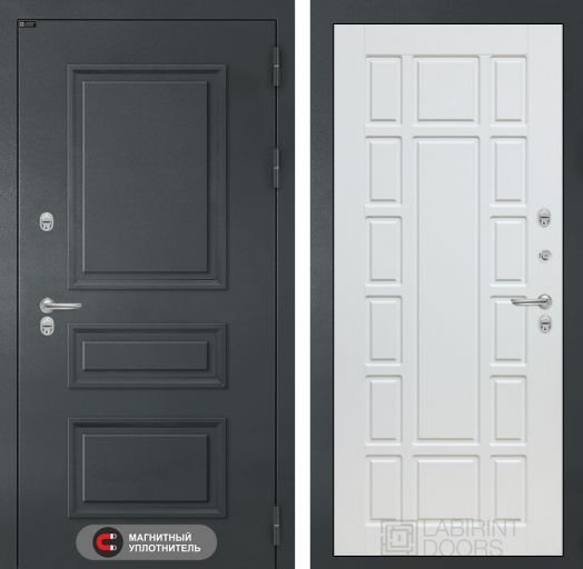 Входная дверь Лабиринт ATLANTIC - 12 Белое дерево с терморазрывом