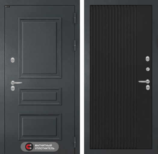 Входная дверь Лабиринт ATLANTIC - 29 Черный кварц с терморазрывом