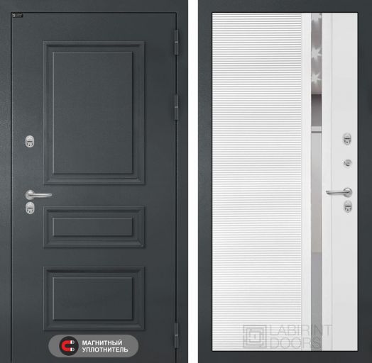 Входная дверь Лабиринт ATLANTIC - 31 Белый софт с терморазрывом