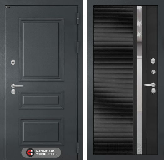 Входная дверь Лабиринт ATLANTIC - 31 Черный кварц с терморазрывом