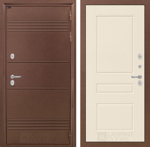 Входная дверь Лабиринт Термо Лайт - 03 Крем софт с терморазрывом