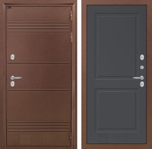 Входная дверь Лабиринт Термо Лайт - 11 Графит софт с терморазрывом