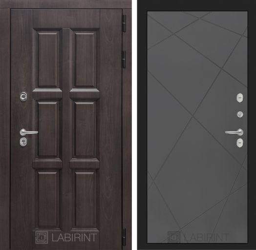 Входная дверь Лабиринт Лондон - 24 Графит софт с терморазрывом