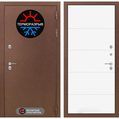 Входная дверь Лабиринт Термомагнит - 13 Белый софт с терморазрывом