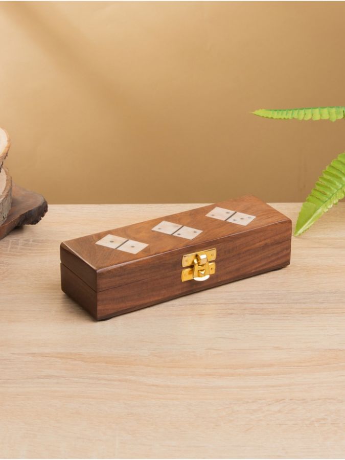 Настольная игра "Домино" 17.5х5,5х4,5 см, дерево шишам, кость