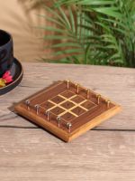 Настольная игра «Крестики-нолики», 13?13.5 см, дерево шишам, латунь