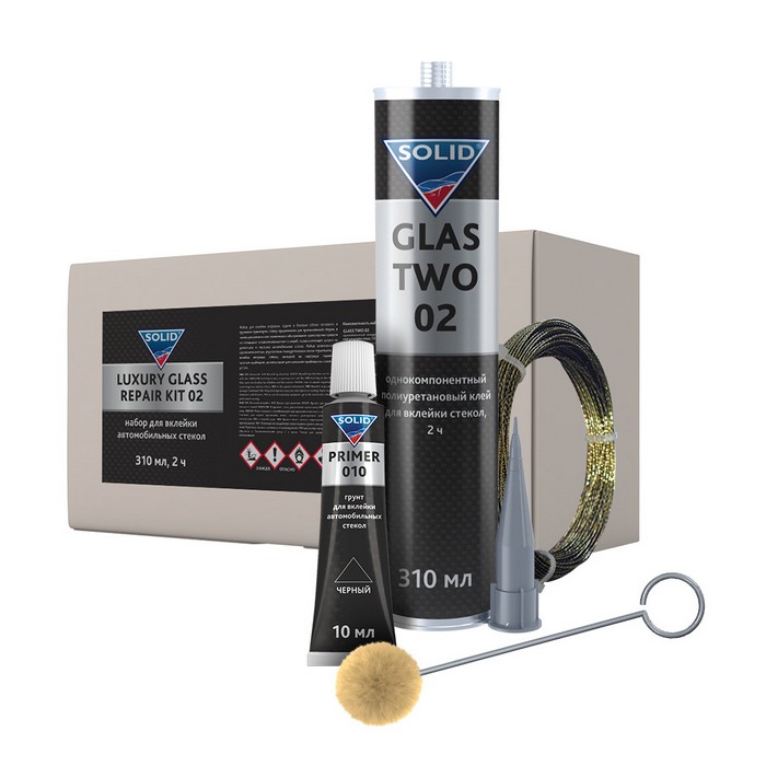 Solid 002.LGR.02 PROF Luxury Glass Repair Kit 02 Набор для вклейки автомобильных стекол 310мл. 2ч