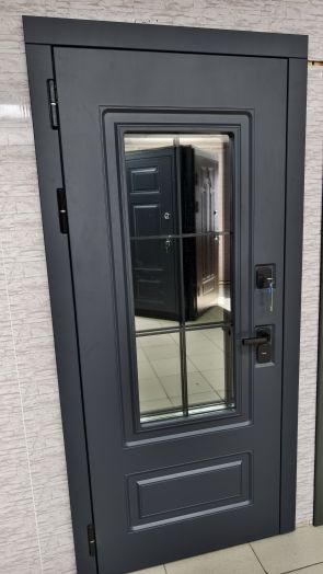 Входная дверь Termo-door Эверест - Белый софт, белый короб с терморазрывом и стеклопакетом