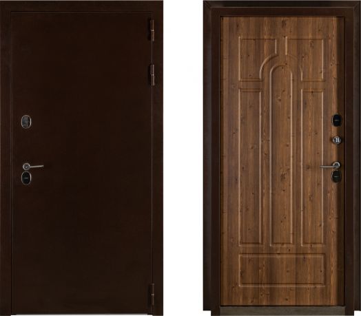 Входная дверь с терморазрывом Заводские УРАЛ МП - Орех