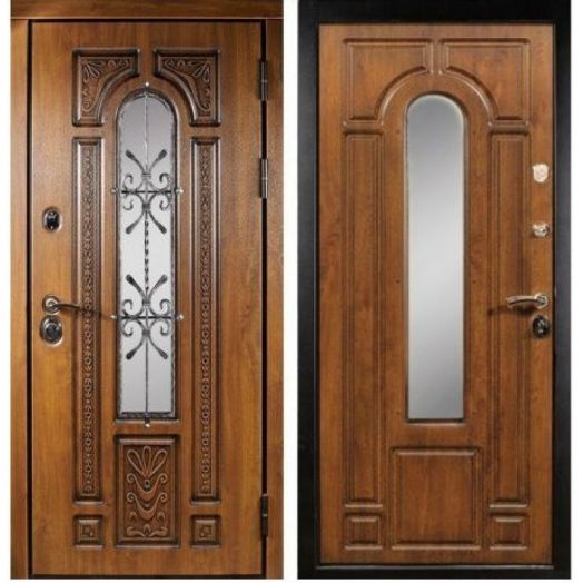 Входная дверь с терморазрывом и стеклопакетом Заводские Лацио Винорит Орех - Орех