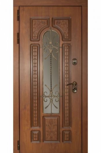 Входная дверь с терморазрывом и стеклопакетом Заводские Лацио Винорит Орех - Орех