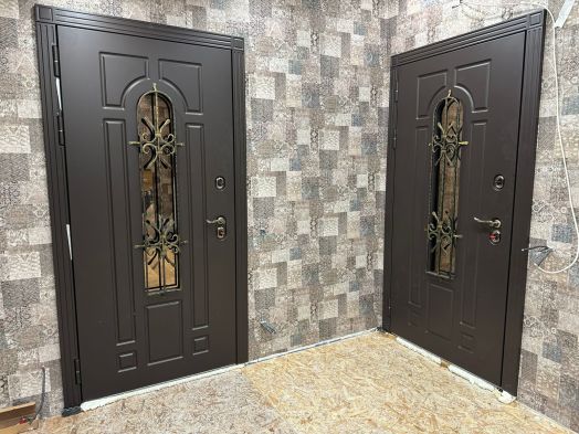 Входная дверь с терморазрывом и стеклопакетом Лацио Эмаль RAL 8019 - Белый