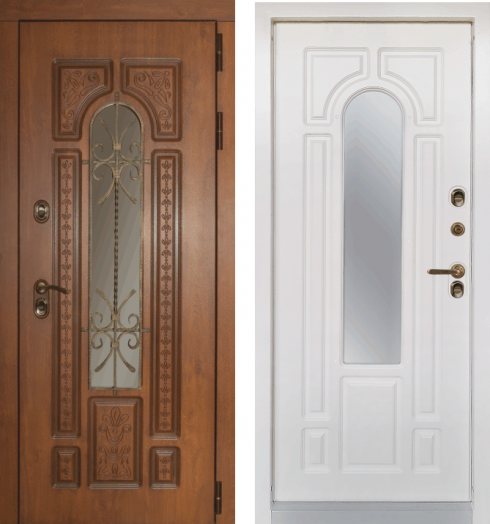 Входная дверь с терморазрывом и стеклопакетом Заводские Лацио Винорит WHITE - Белый