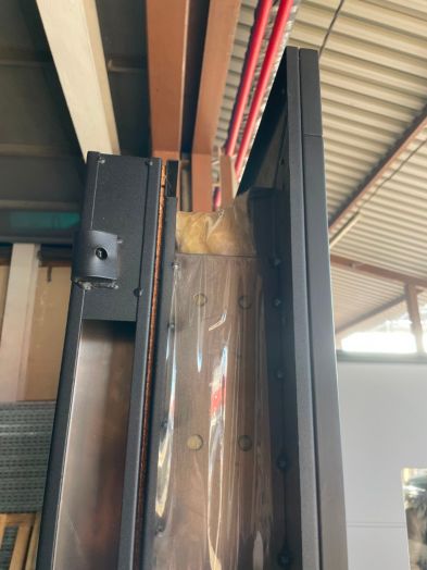 Входная дверь с терморазрывом и стеклопакетом Термо пластик - Светло серый